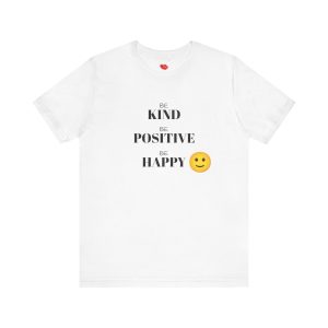 "LOVE" Men's T-Shirt Classic Jersey Short Sleeve Tee – Be Kind, Be Positive, Be Happy